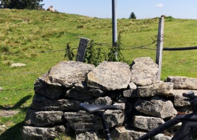 E Bike mit Wanderwegweiser